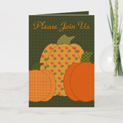 Calico Pumpkin Trio Thanksgiving Invitation card