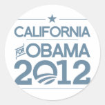 CALIFONIA FOR OBAMA 2012.png Round Sticker