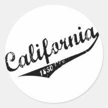 California 1850 round stickers
