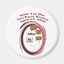 California 2010 Tax Day Tea Party Protest Fridge Magnets