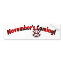 California Anti ObamaCare – November’s Coming! Bumper Sticker