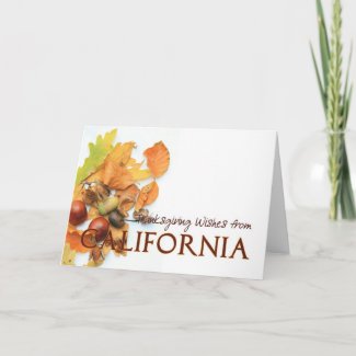 California autumn leaves thanksgiving card