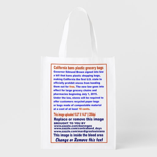 California bans plastic grocery bags View about de | Zazzle