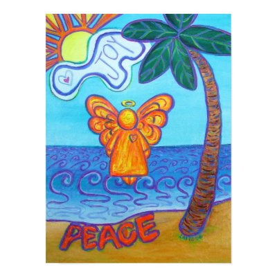California Beach Angel Art Poster by donnabellasangels