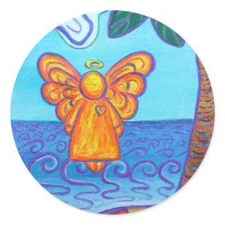 California Beach Angel Sticker sticker