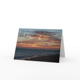 California Beach with Life Quote card