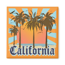 California Beaches Sunset Magnets