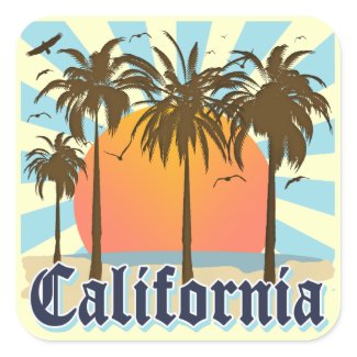 California Beaches Sunset sticker