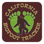 California Bigfoot Tracker Square Stickers