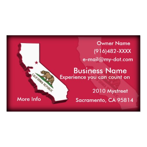 California Business Card Templates (front side)