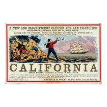 California Clipper Ship Historical Repro Poster posters
