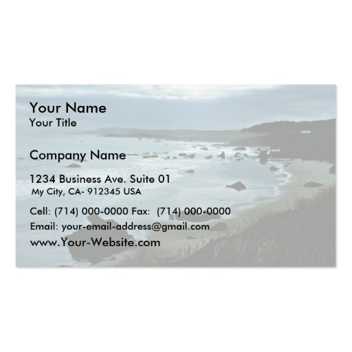 California coast business card template (front side)