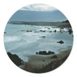 California coast round sticker