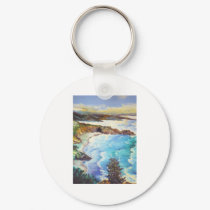 CALIFORNIA COASTLINE - ONE OF THE FIRST 10 OIL PAI keychains