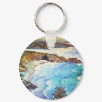 CALIFORNIA COASTLINE - ONE OF THE FIRST 10 OIL PAI keychains