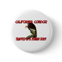 California Condor trapped in a human body buttons by AnimalShirts California Condor trapped in a human body buttons