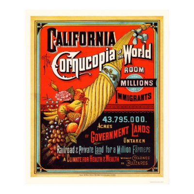 California - Cornucopia of the World Poster by castatelibrary