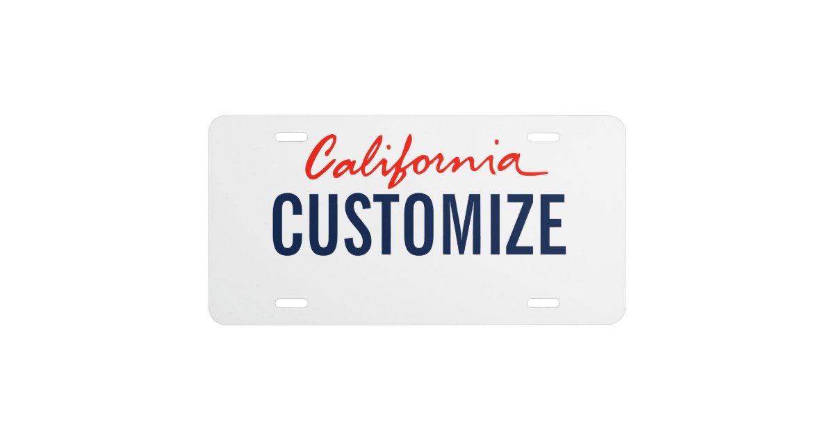 California Custom License Plate Zazzle