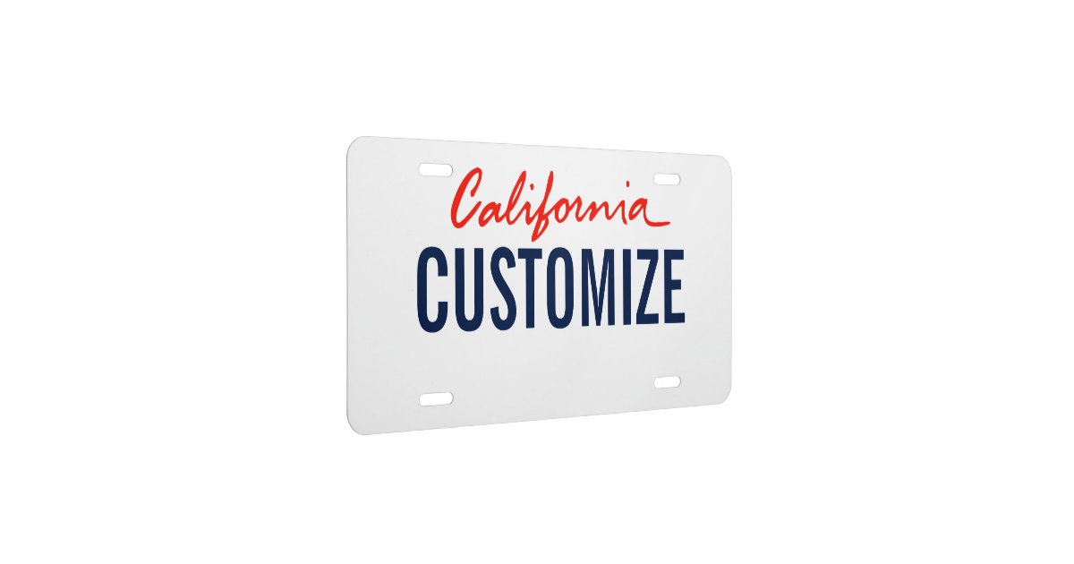 California Custom License Plate Zazzle