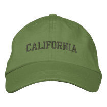 California Embroidered Adjustable Cap Cactus Embroidered Hat