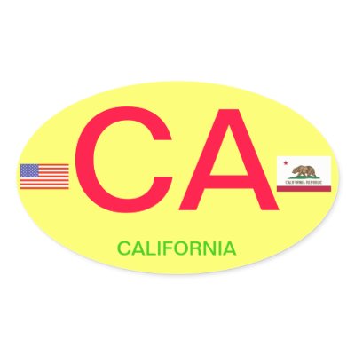California European-Style Oval Bumper Sticker