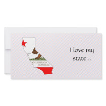 California Flag Map Picture Card