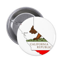 California Flag Map Pinback Button
