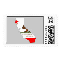 California Flag Map Postage