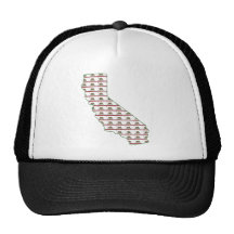 California Flag Outline Mesh Hats