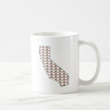 California Flag Outline Mugs