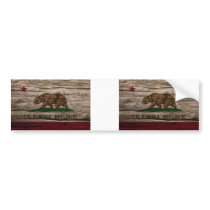California Flag Rustic wood Bumper Stickers