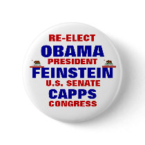 California for Obama Feinstein Capps Buttons