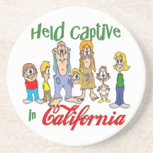 California Funny Trailer Park Sandstone Coaster