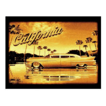 california golden limo postcard
