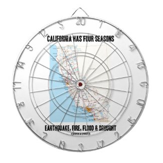 California Has Four Seasons Earthquake Fire Flood Dart Board