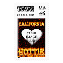 California hottie fire and flames design. postage