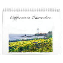California in Watercolor Paintings Wall Calendar