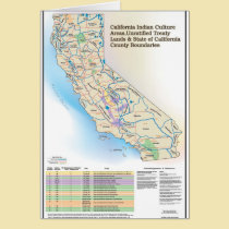 California Indian Culture Areas - Postcard cards