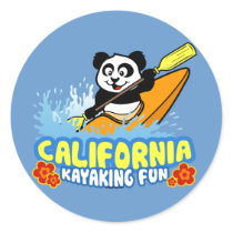 California Kayaking Fun Panda stickers