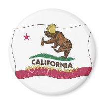 California Knows How to Party Bear Fridge Magnet