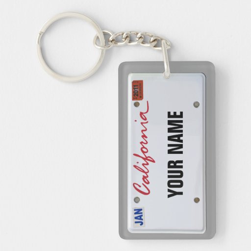 California License Plate (customizable) Keychain Zazzle