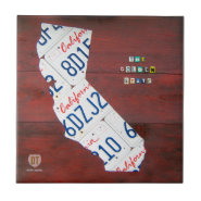 California License Plate Map Ceramic Tile tile