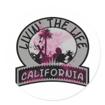 California Life Round Sticker