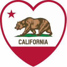 California Love - California Flag Heart Photo Cutouts