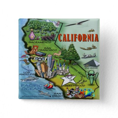 California Map Pinback Button