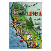 California Map Greeting Cards