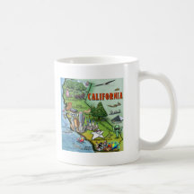 California Map Coffee Mugs