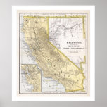 California Map from 1886 Poster