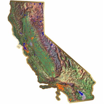 California Relief Map