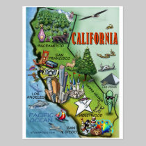 California Map postcards